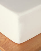Micell Cotton Satin Fitted Sheet - White - Double 160x200 cm