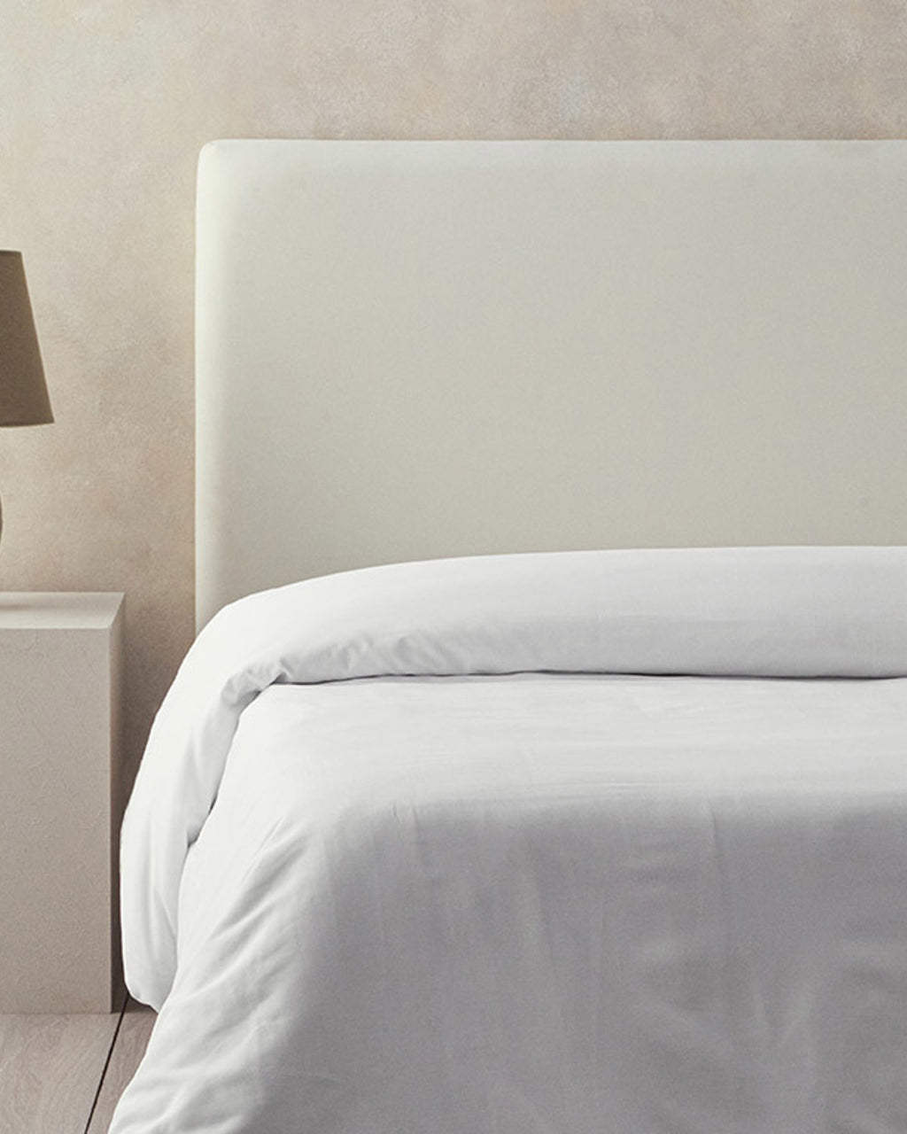 Pure Cotton Duvet Cover - White, Pebble & Coffee Foam - White - Double 200x220 cm