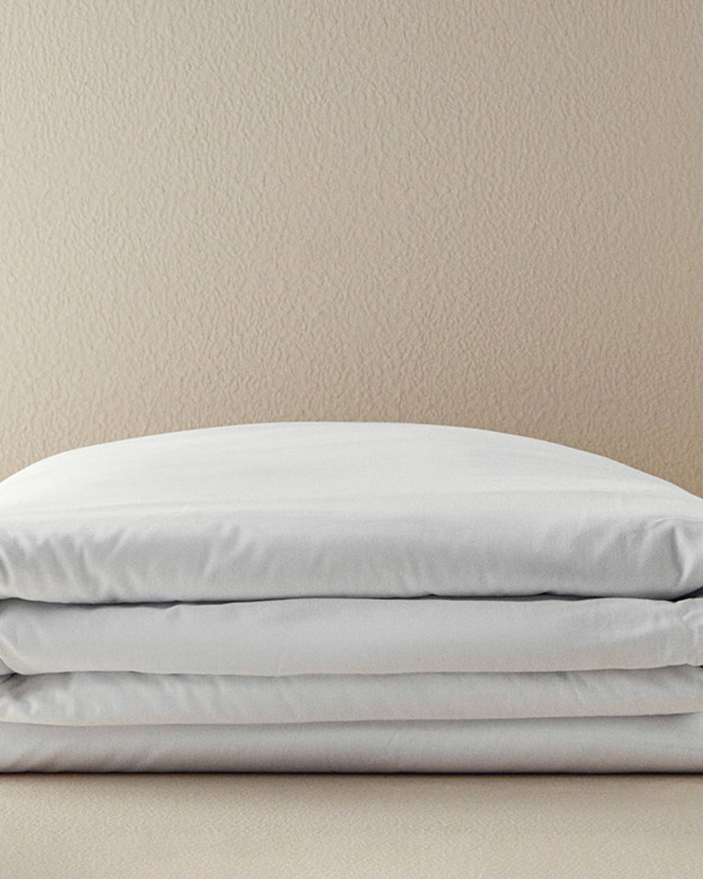 Pure Cotton Duvet Cover - White, Pebble & Coffee Foam (view 8)