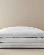 Pure Cotton Duvet Cover - White, Pebble & Coffee Foam (view 8)