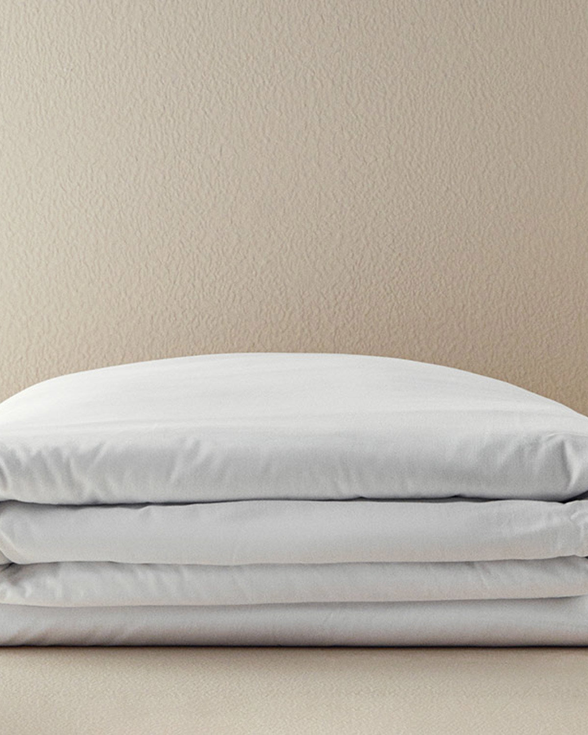 Pure Cotton Duvet Cover - White, Pebble & Coffee Foam (view 8)
