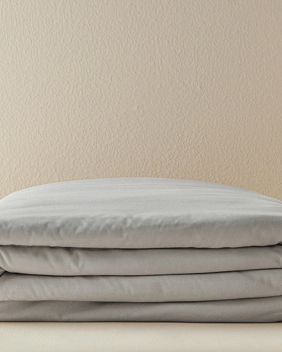 Pure Cotton Duvet Cover - White, Pebble & Coffee Foam (view 12)