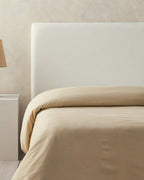 Pure Cotton Duvet Cover - White, Pebble & Coffee Foam (view 17)