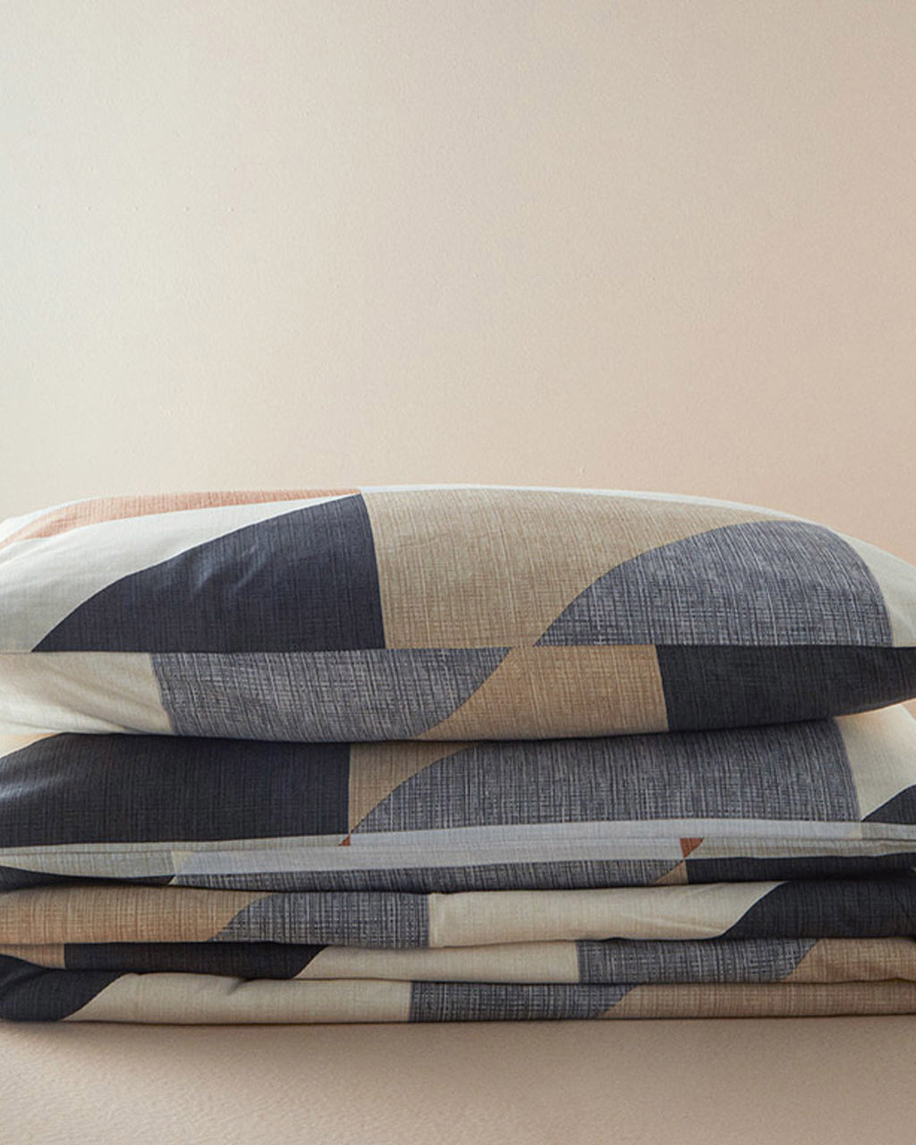 Triad Easy Iron Double Size Duvet Cover Set 200x220 cm Gray - Beige (view 5)