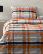 Easy Iron Double Size Duvet Cover Set 200x220 cm Terracotta