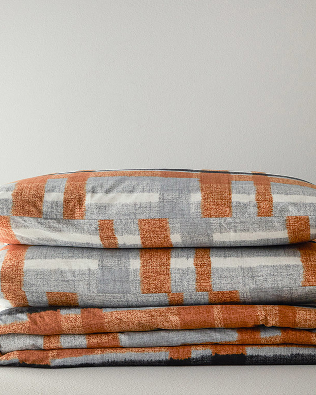 Easy Iron Double Size Duvet Cover Set 200x220 cm Terracotta (view 7)