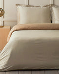 Silk Duvet Cover Set - Gold - Double 200x220 cm