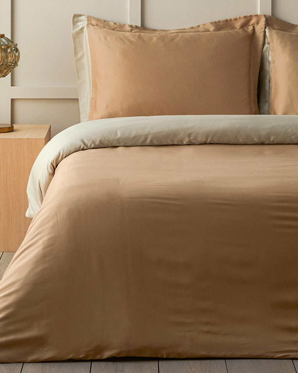 Silk Duvet Cover Set - Gray - Double 200x220 cm (view 2)