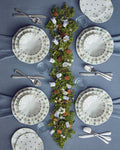 Pleasant Porcelain Table Set 24 Pieces, 6 Servings Green - Blue