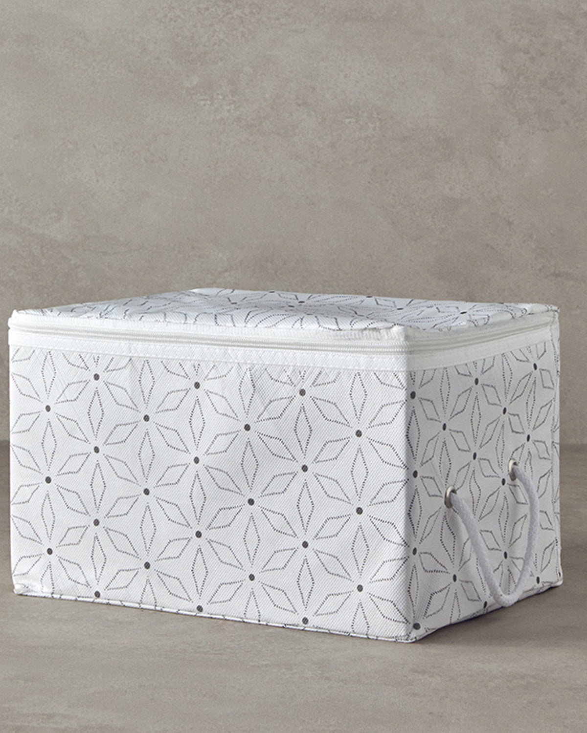 Flowery Storage Bag 30x22x18 cm White (view 2)