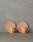 Angely New Bone China 4 Pieces 2 Servings Coffee Cup Set 80 ml - Salmon