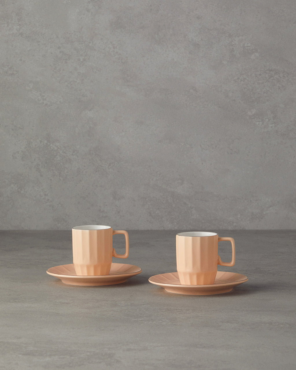 Angely New Bone China 4 Pieces 2 Servings Coffee Cup Set 80 ml - Gray (view 2)