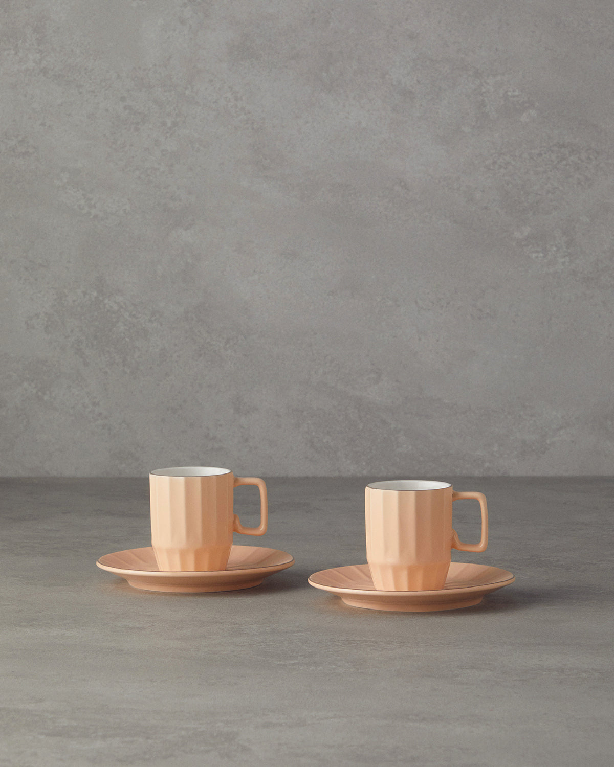 Angely New Bone China 4 Pieces 2 Servings Coffee Cup Set 80 ml - Gray (view 2)