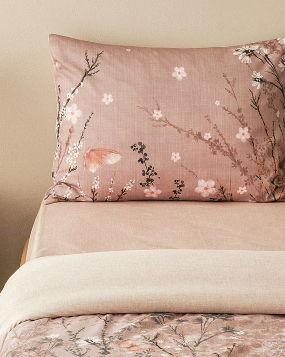 Sweet Spring Soft Cotton with Digital Print Double Size Duvet Cover Set 200x220 cm Dusty Rose (view 3)