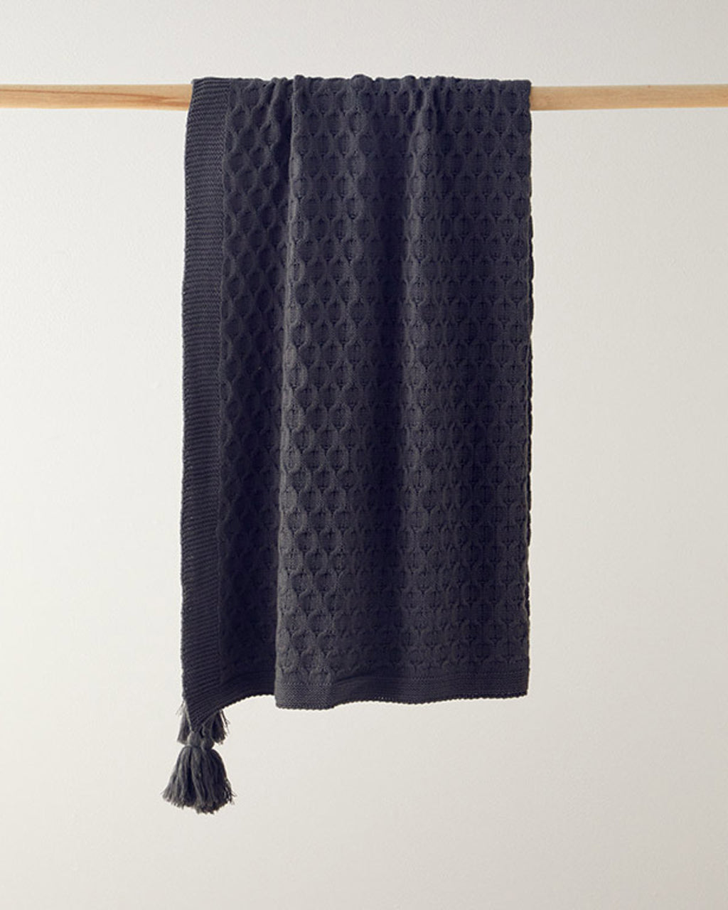Velvety Knitwear Sofa Throw 130x170 cm Anthracite