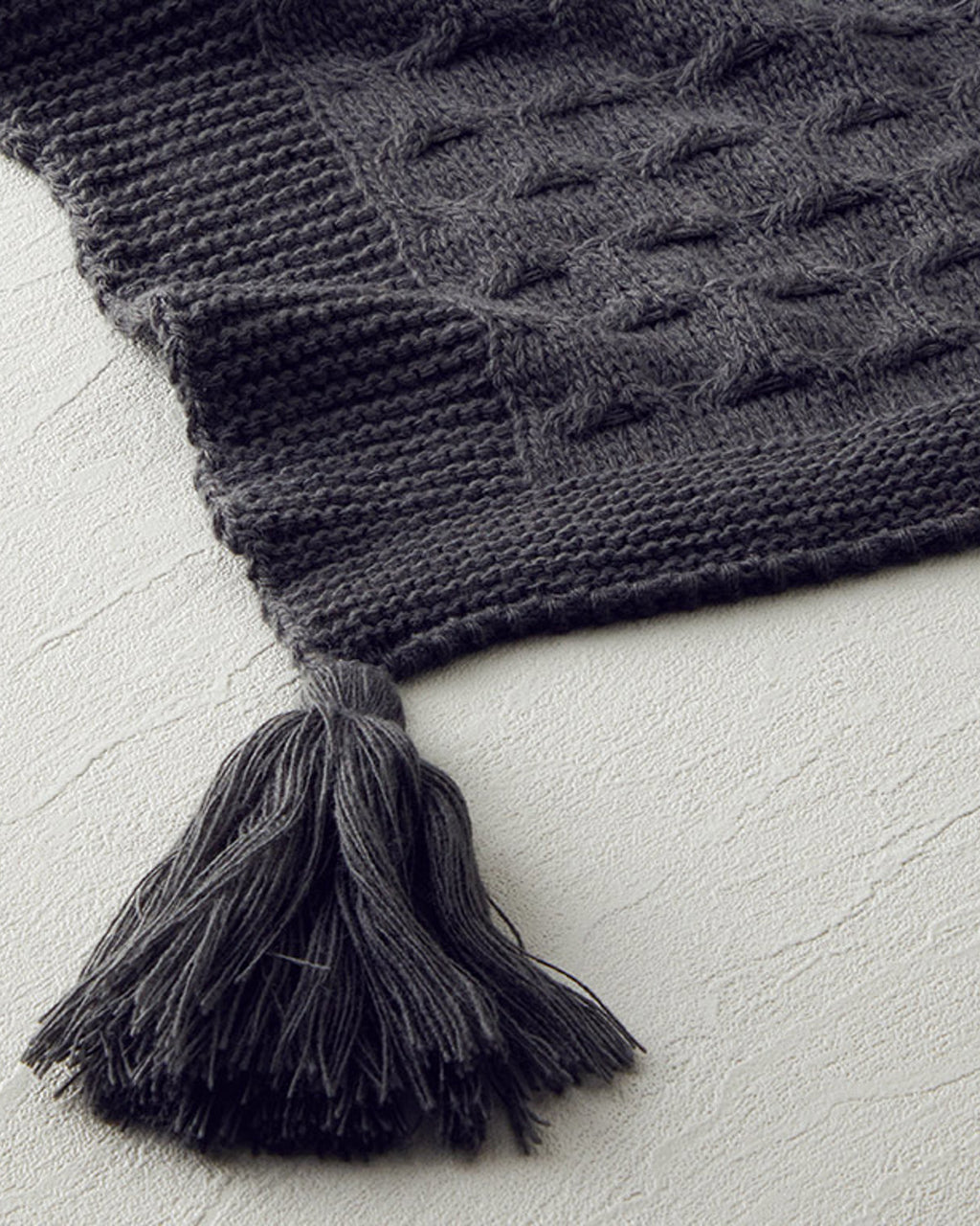 Velvety Knitwear Sofa Throw 130x170 cm Anthracite (view 2)