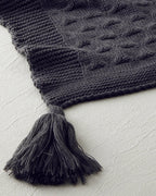Velvety Knitwear Sofa Throw 130x170 cm Anthracite (view 2)