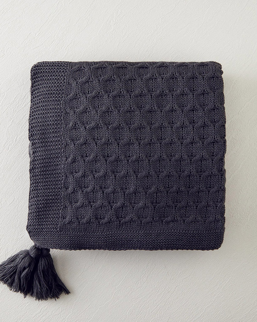 Velvety Knitwear Sofa Throw 130x170 cm Anthracite (view 3)