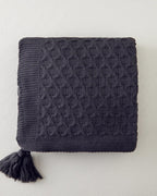 Velvety Knitwear Sofa Throw 130x170 cm Anthracite (view 3)