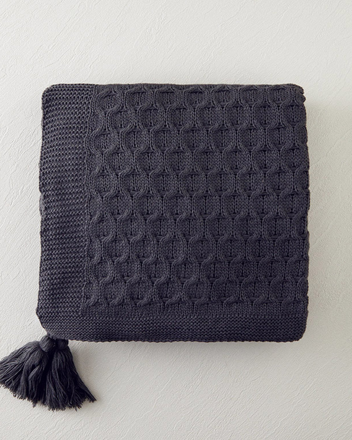 Velvety Knitwear Sofa Throw 130x170 cm Anthracite (view 3)