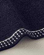 Modern Dots Cotton Crocheted Face Towel 50x80 cm Black (view 2)