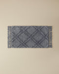 Tassel Check Cotton Fringed Bath Mat 50x80 cm Gray