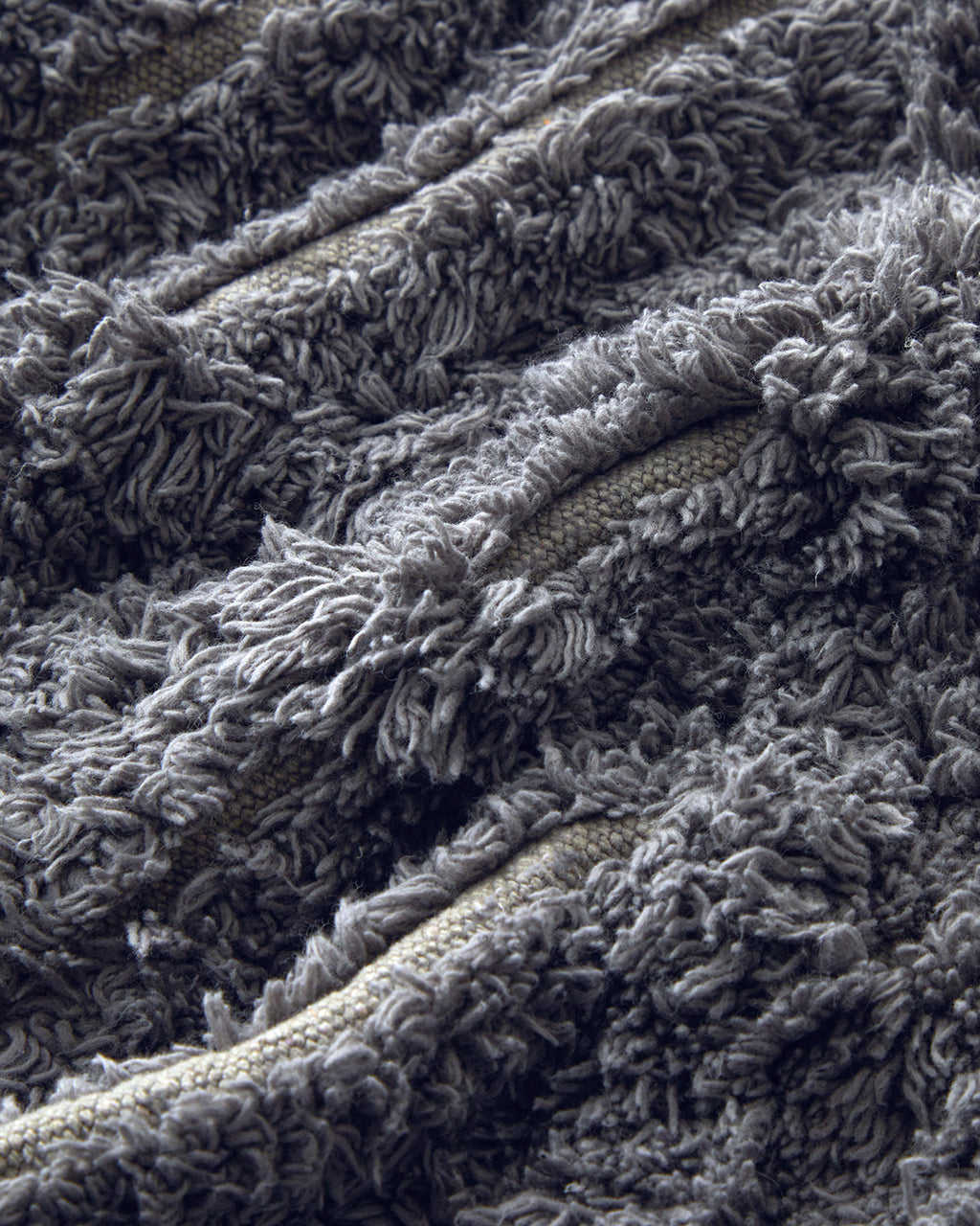 Tassel Check Cotton Fringed Bath Mat 50x80 cm Gray (view 3)