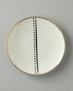 Modern Detail Bone Porcelain Cake Plate 20 cm Black