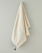 Colorful Lines Cotton Fringed Face Towel 50x80 cm Light Beige - Green