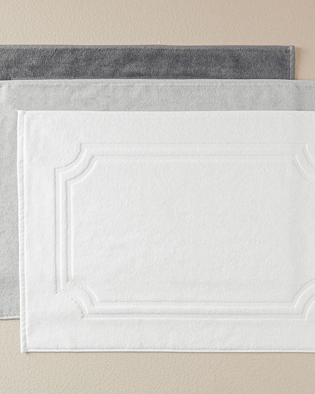 Viola Cotton Velvet Jacquard Foot Towel 50x70 cm Ecru (view 4)