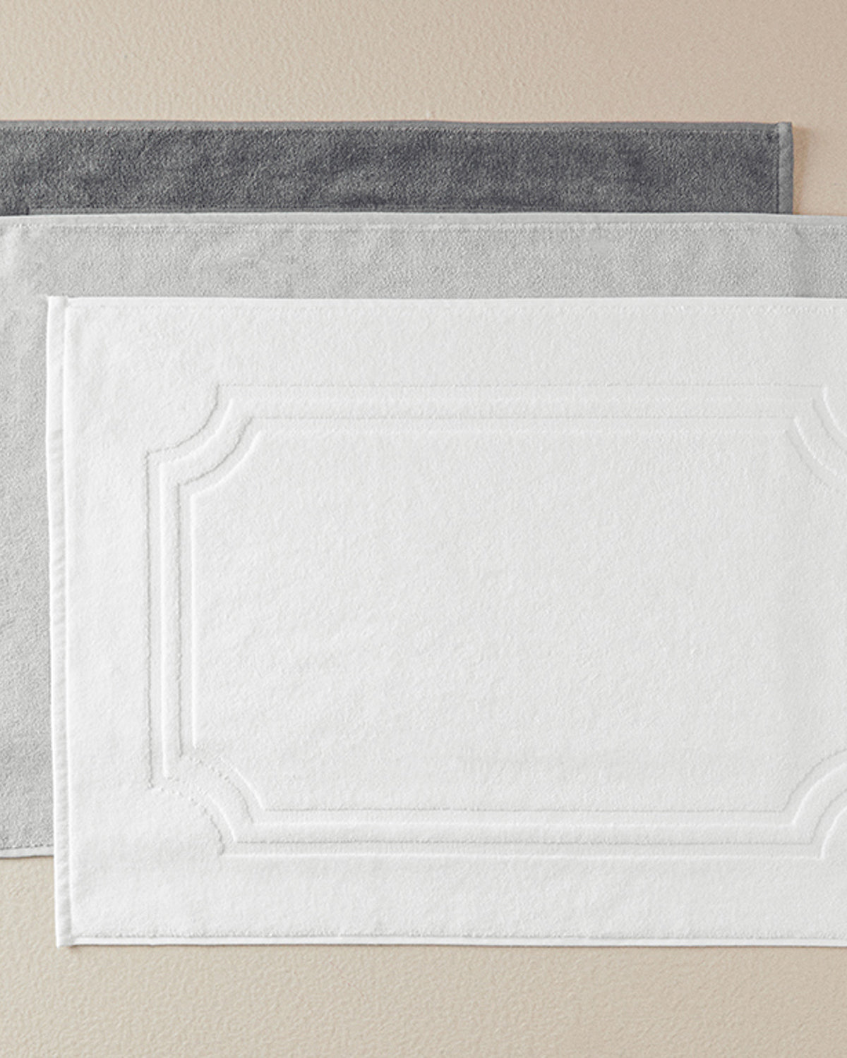 Viola Cotton Velvet Jacquard Foot Towel 50x70 cm Ecru (view 4)
