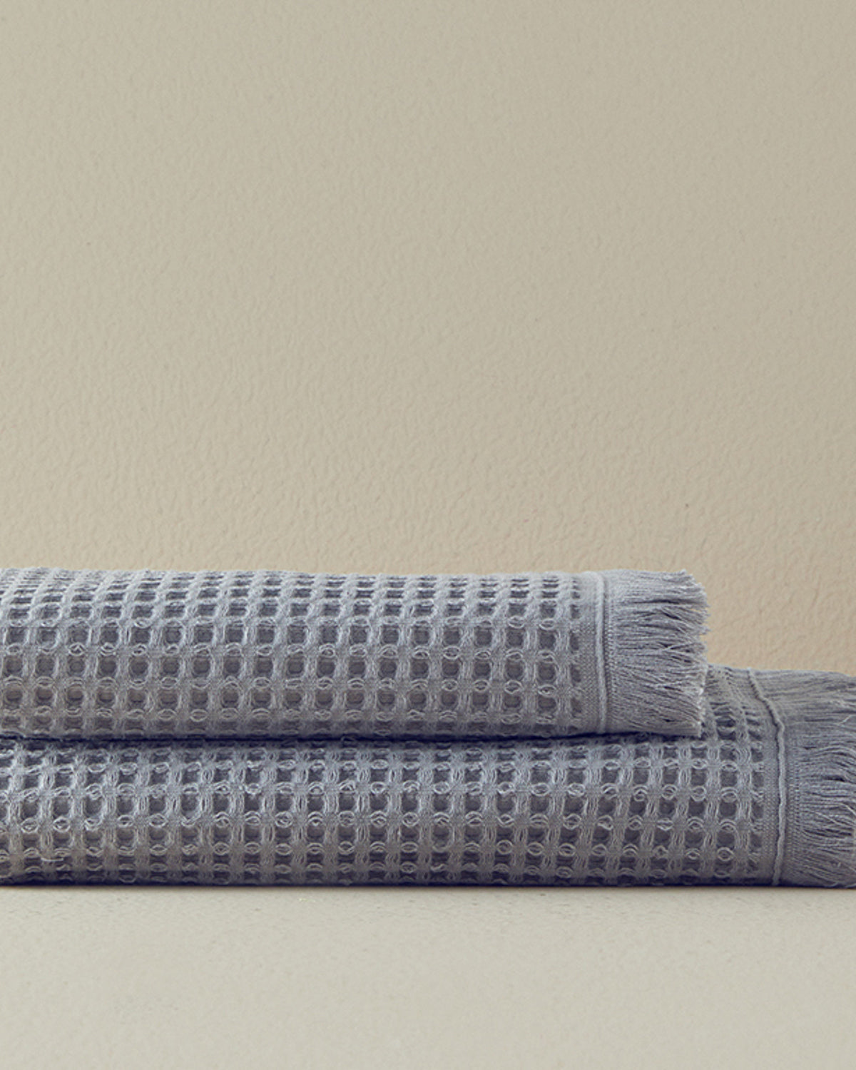 Sofya Cotton Waffle Bath Towel 70x140 cm Gray (view 3)