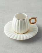 Polka New Bone China 4 Pieces 2 Servings Coffee Cup Set 90 ml - Mint (view 3)