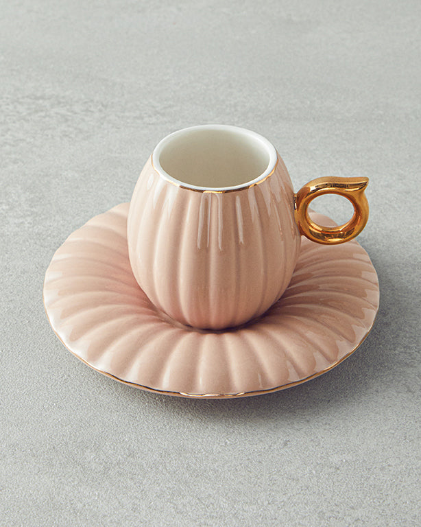 Polka New Bone China 4 Pieces 2 Servings Coffee Cup Set 90 ml (view 6)