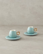 Polka New Bone China 4 Pieces 2 Servings Coffee Cup Set 90 ml (view 7)