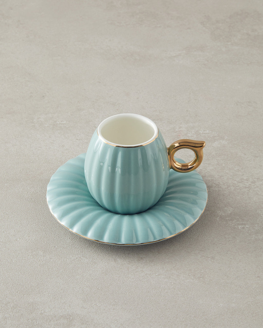 Polka New Bone China 4 Pieces 2 Servings Coffee Cup Set 90 ml (view 9)