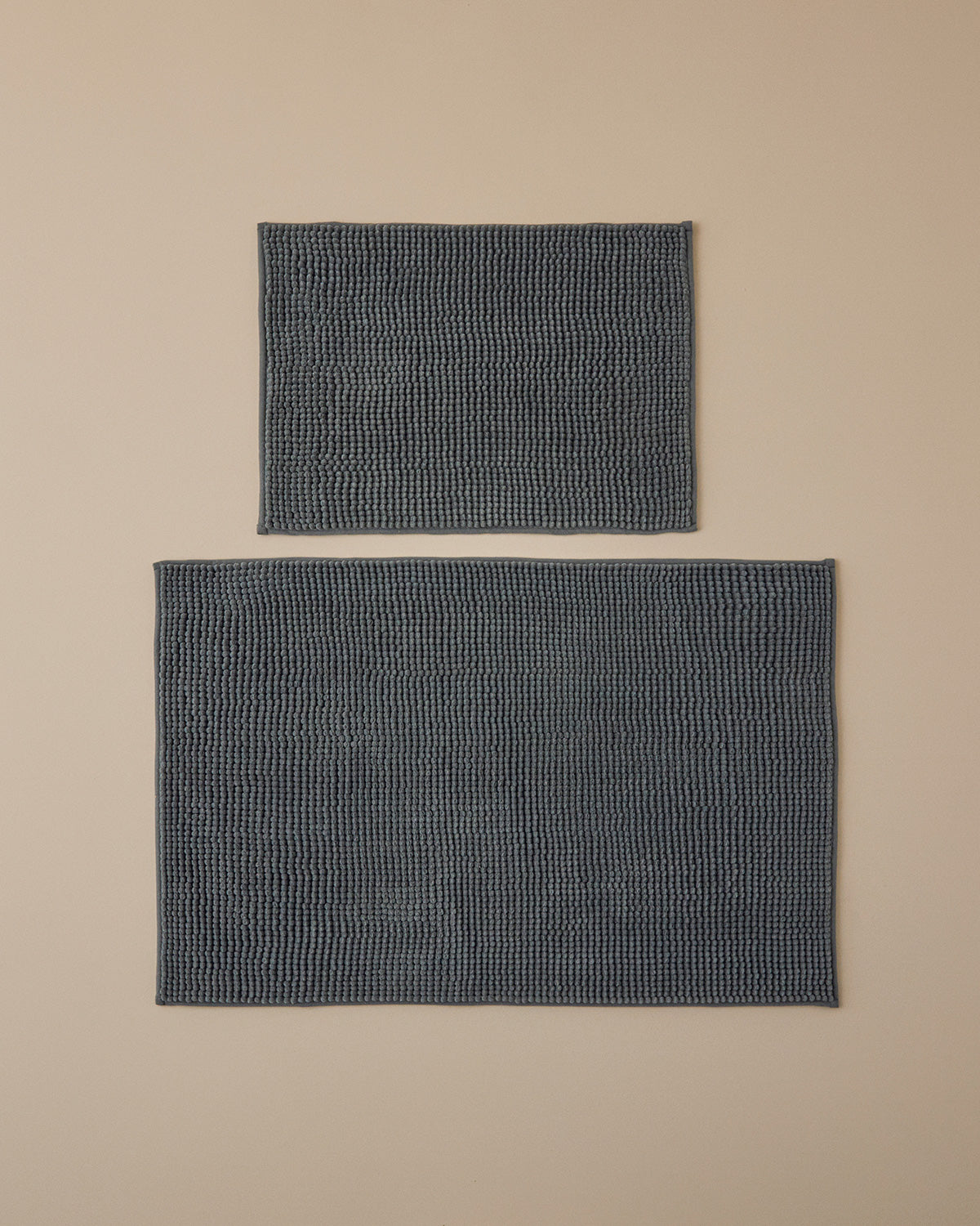 Paige Polyester Pasta Bath Mat Set 60x90+40x60 Anthracite