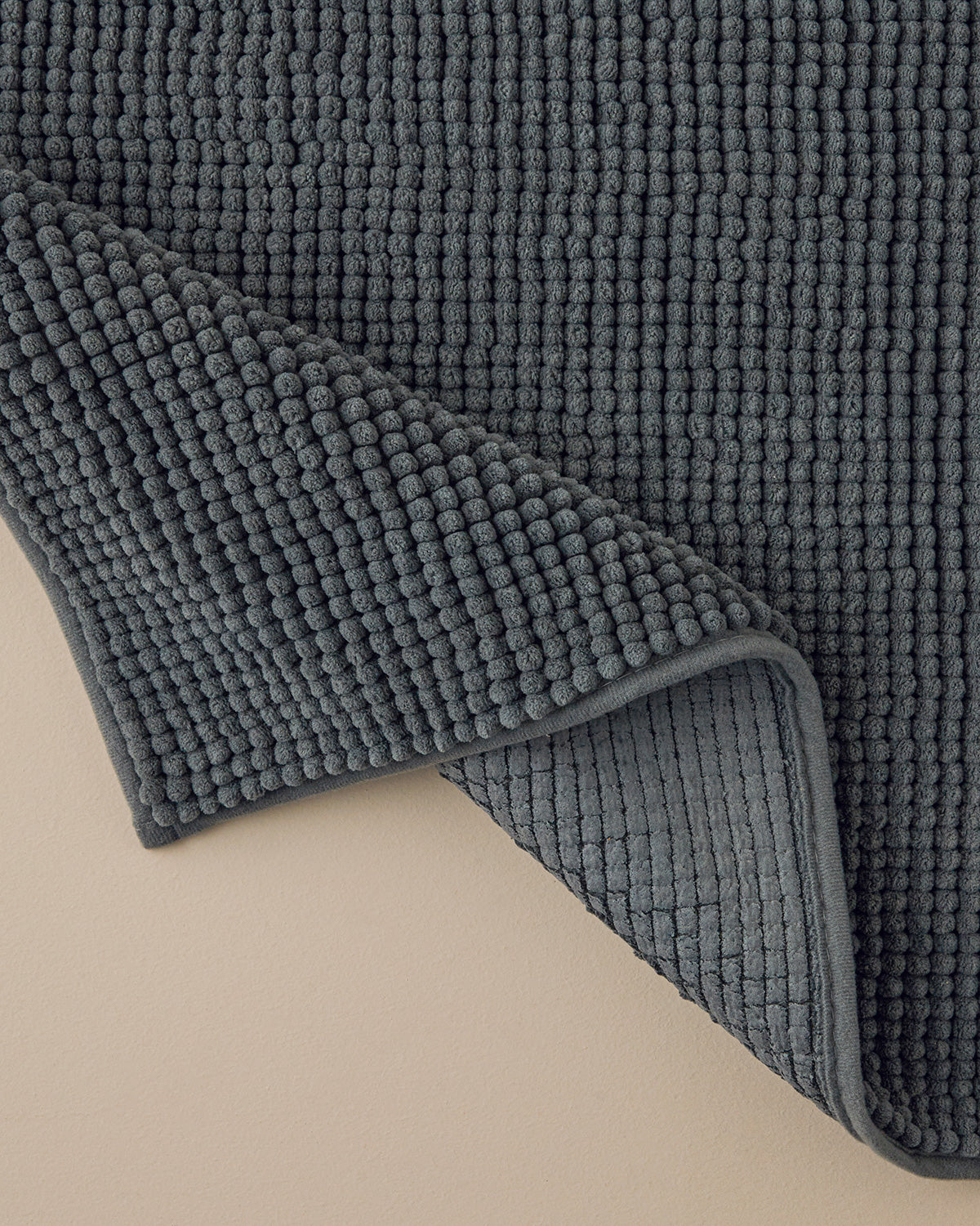Paige Polyester Pasta Bath Mat Set 60x90+40x60 Anthracite (view 2)