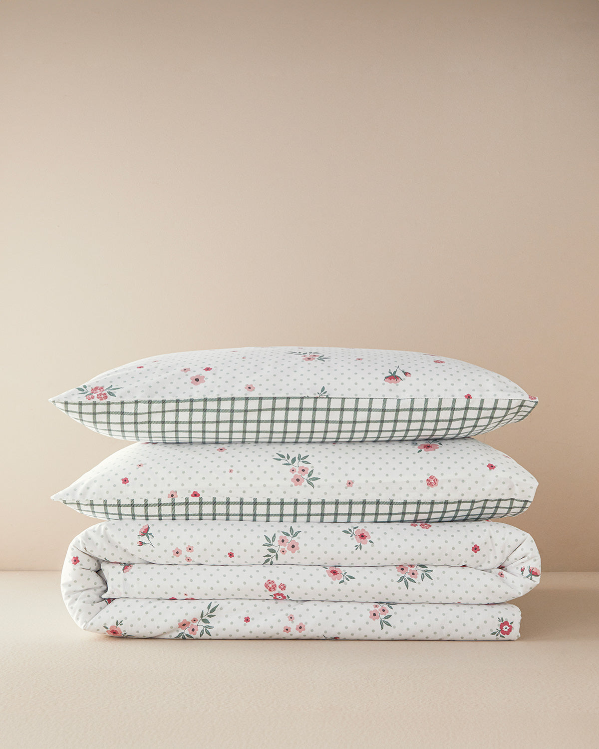 Cotton Double Size Duvet Cover Set 200x220 cm Pink (view 6)