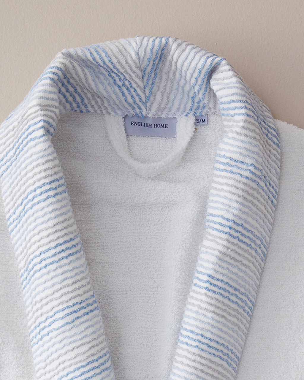 Wolin Cotton Polyester Bordered Bathrobe S-M White (view 2)