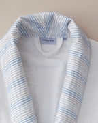 Wolin Cotton Polyester Bordered Bathrobe S-M White (view 2)