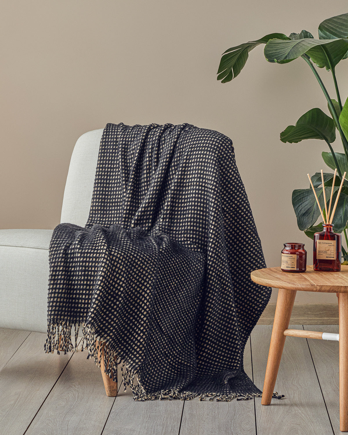 Plain Waffle Cotton TV Blanket 110x170 cm (view 4)