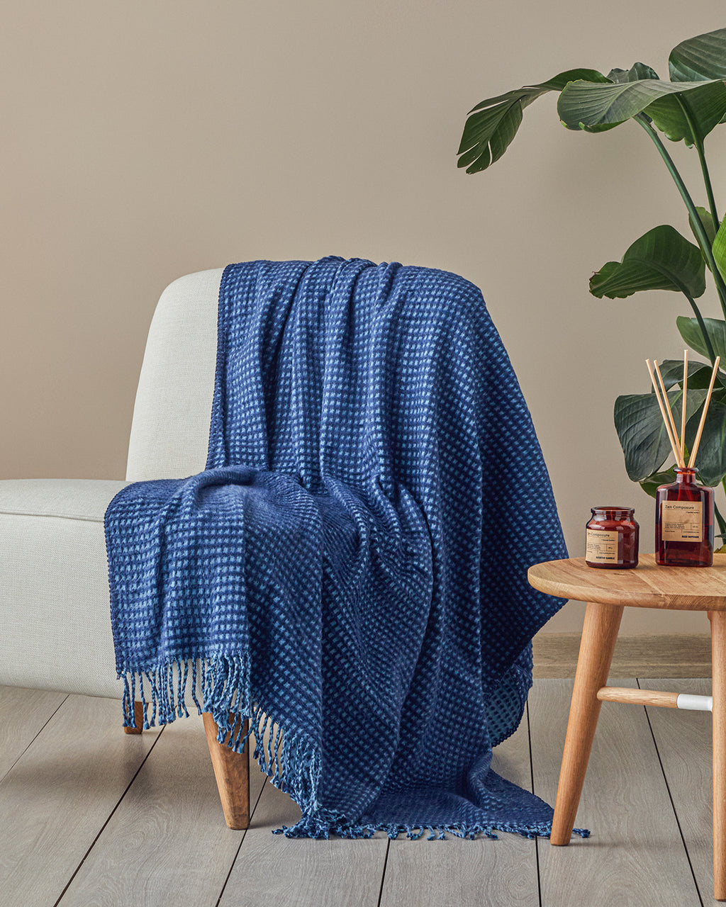 Plain Waffle Cotton TV Blanket 110x170 cm (view 9)
