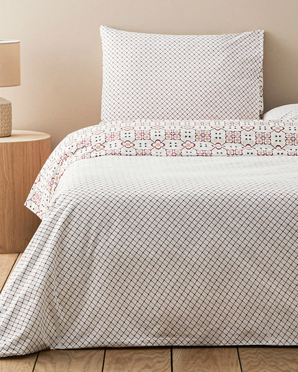 Cotton Double Size Duvet Cover Set 200x220 cm Red