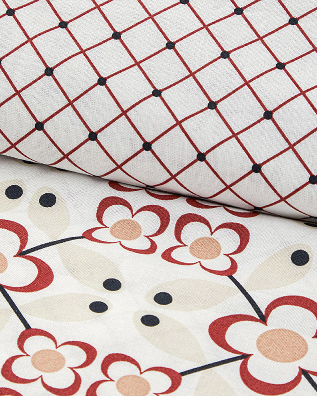 Cotton Double Size Duvet Cover Set 200x220 cm Red (view 4)