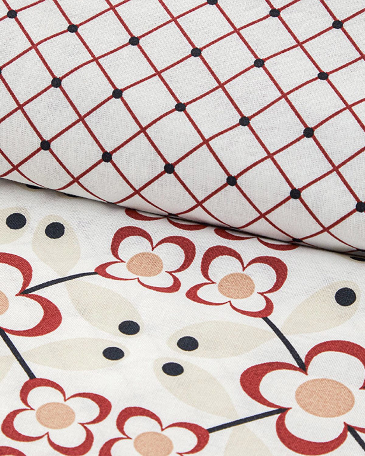 Cotton Double Size Duvet Cover Set 200x220 cm Red (view 4)