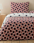 Cotton Duvet Cover Set Red - Single 160x220 cm