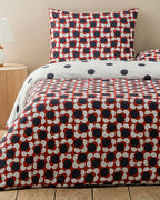 Cotton Duvet Cover Set Red - Single 160x220 cm