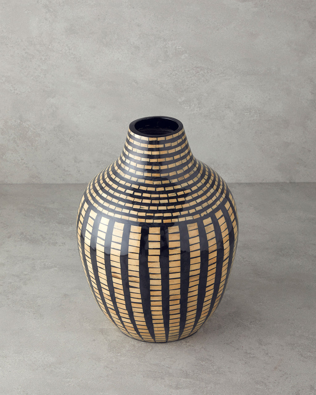 Bohemio Bamboo Vase 25x35 cm Black