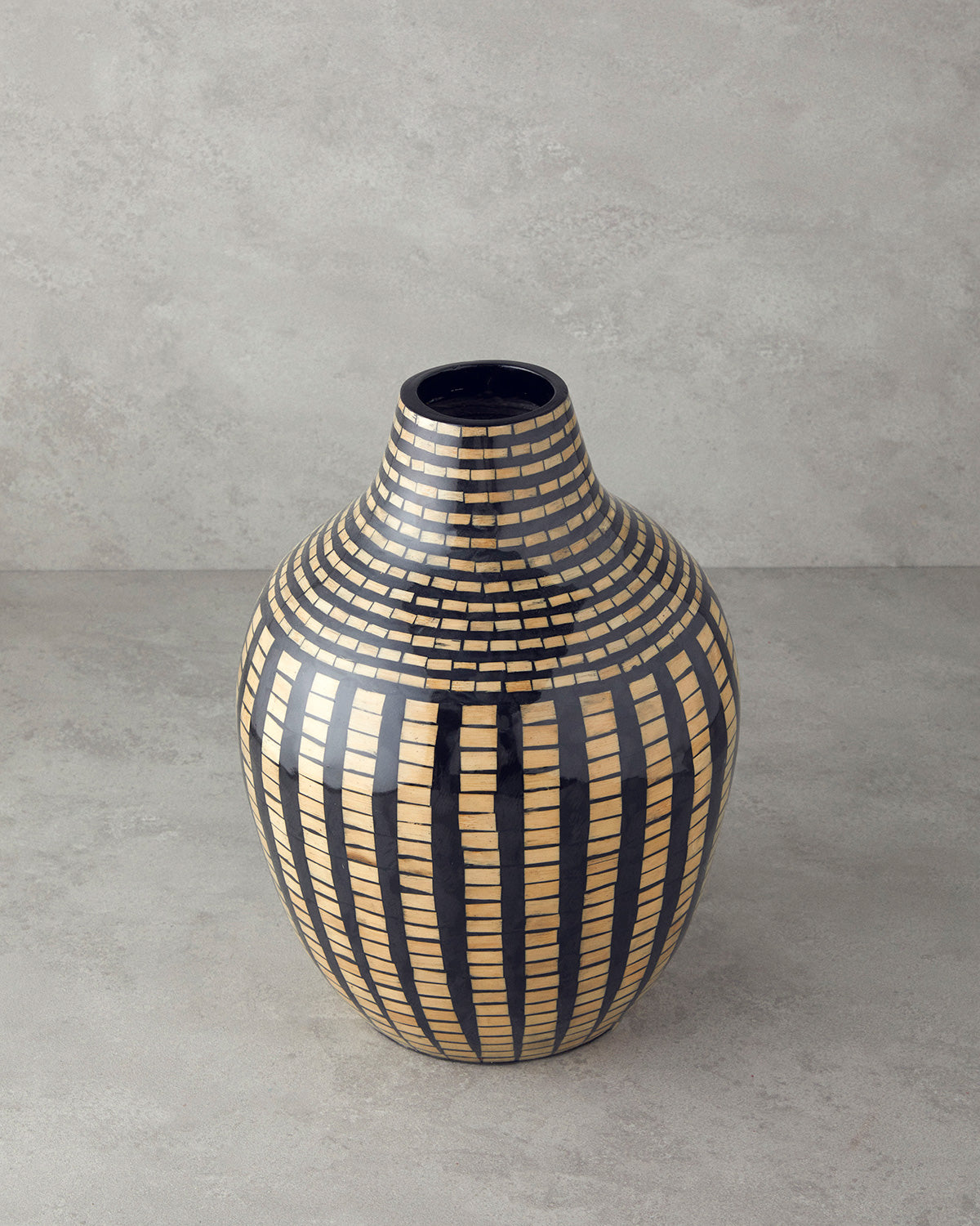 Bohemio Bamboo Vase 25x35 cm Black